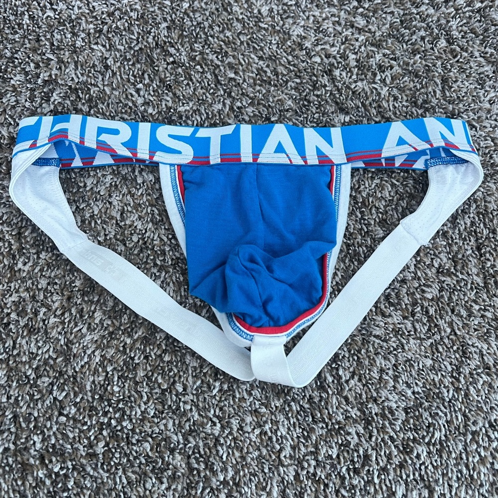 Andrew Christian Blue and White Jockstrap